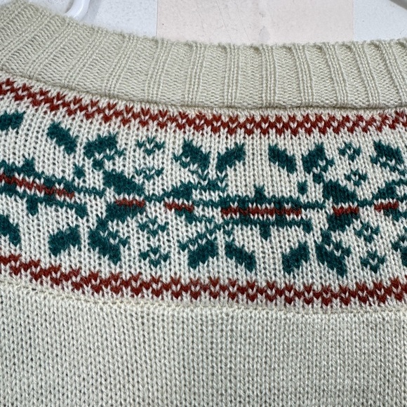 Vintage 70s 80s Norton’s Point Size Medium V Neck Hand Loomed Sweater Acrylic - Picture 7 of 7